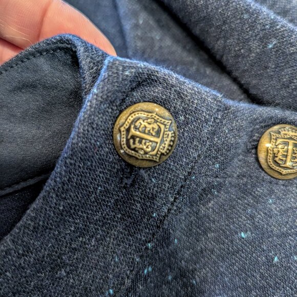 TALBOTS Nwot Heathered Shift Dress L Blue Fleck Navy Blue Retro Style 60's - Picture 9 of 13